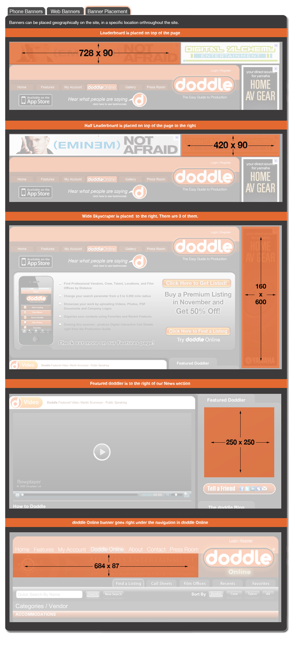 Banner Placement